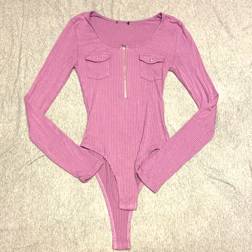 Purple body suit